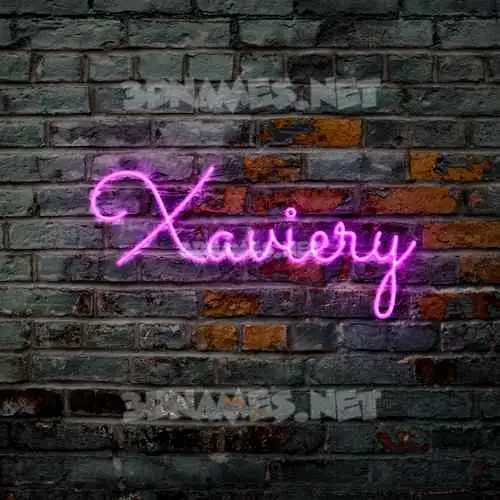 xaviery in Pink Neon style - 3D name wallpaper