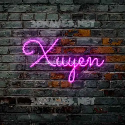 xuyen in Pink Neon style - 3D name wallpaper