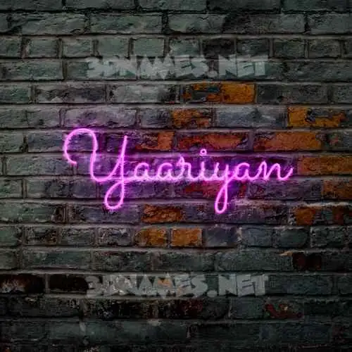 yaariyan in Pink Neon style - 3D name wallpaper
