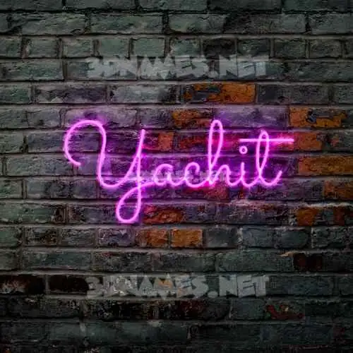 yachit in Pink Neon style - 3D name wallpaper