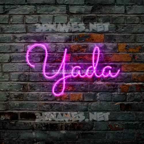 yada in Pink Neon style - 3D name wallpaper