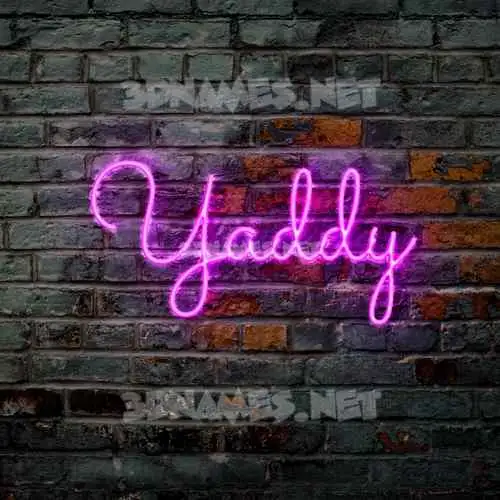 yaddy in Pink Neon style - 3D name wallpaper