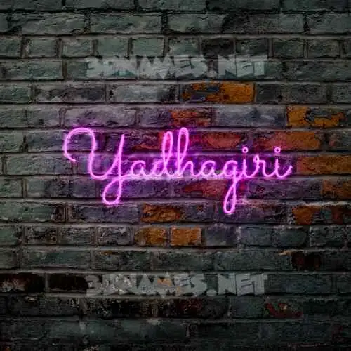 yadhagiri in Pink Neon style - 3D name wallpaper