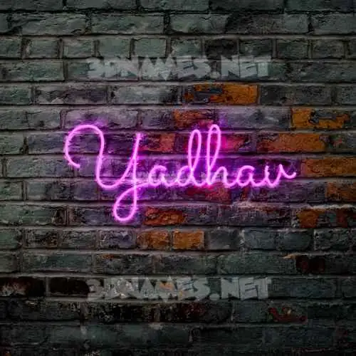 yadhav in Pink Neon style - 3D name wallpaper