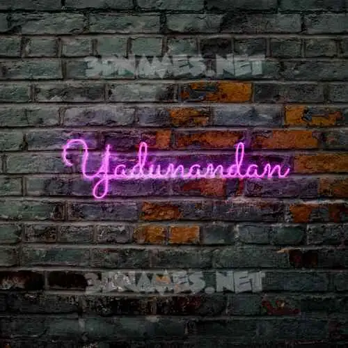yadunandan in Pink Neon style - 3D name wallpaper