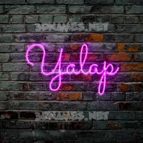 yalap in Pink Neon style - 3D name wallpaper