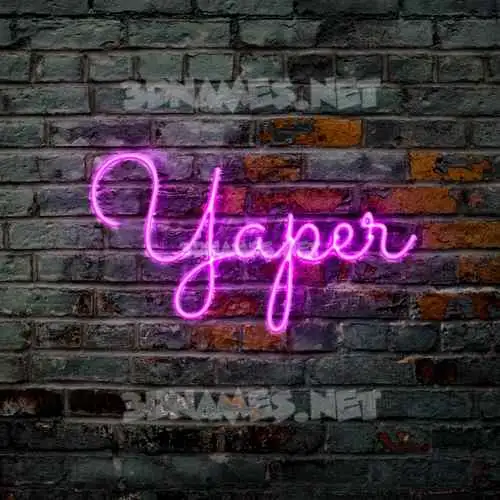 yaper in Pink Neon style - 3D name wallpaper