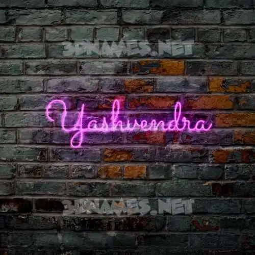 yashvendra in Pink Neon style - 3D name wallpaper