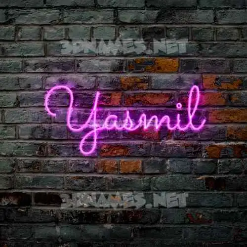 yasmil in Pink Neon style - 3D name wallpaper