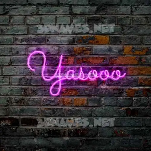 yasooo in Pink Neon style - 3D name wallpaper