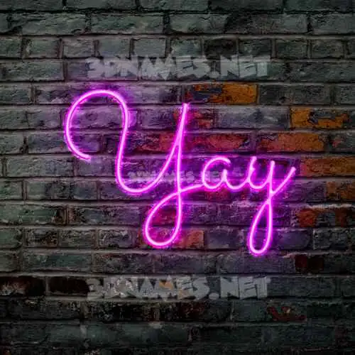 yay in Pink Neon style - 3D name wallpaper