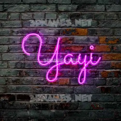yayi in Pink Neon style - 3D name wallpaper