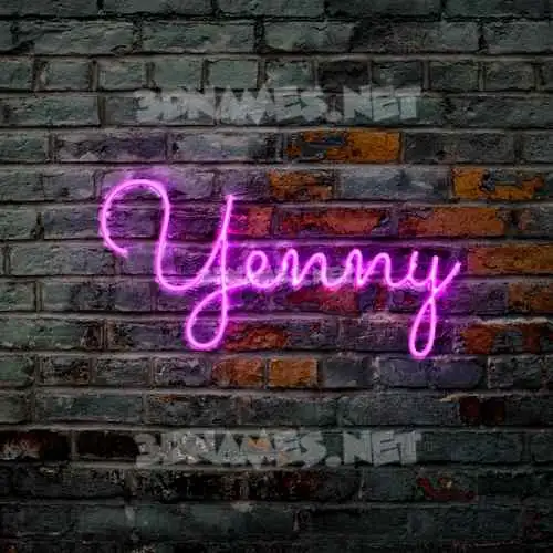 yenny in Pink Neon style - 3D name wallpaper