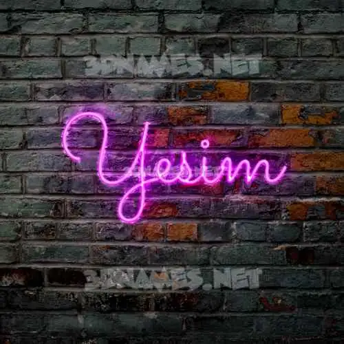 yesim in Pink Neon style - 3D name wallpaper