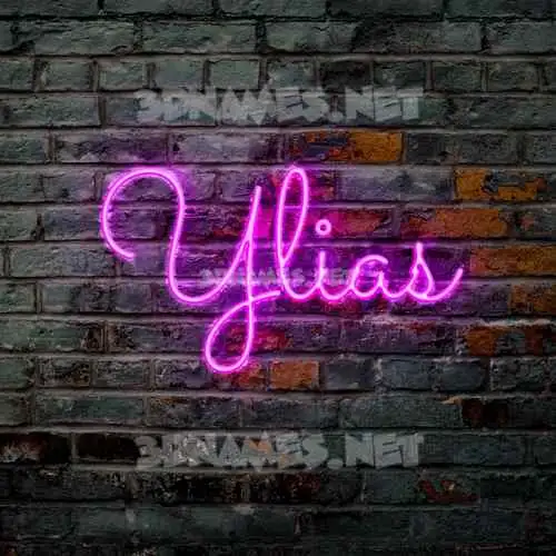 ylias in Pink Neon style - 3D name wallpaper