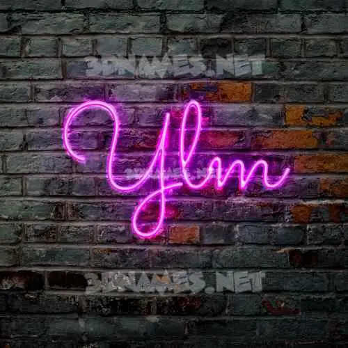 ylm in Pink Neon style - 3D name wallpaper