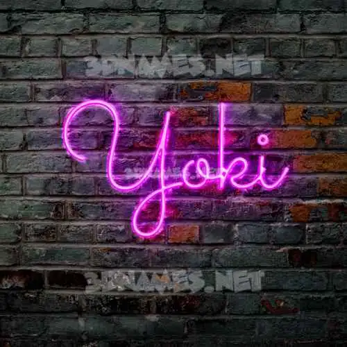 yoki in Pink Neon style - 3D name wallpaper yoki in Pink Neon style - 3D name wallpaper