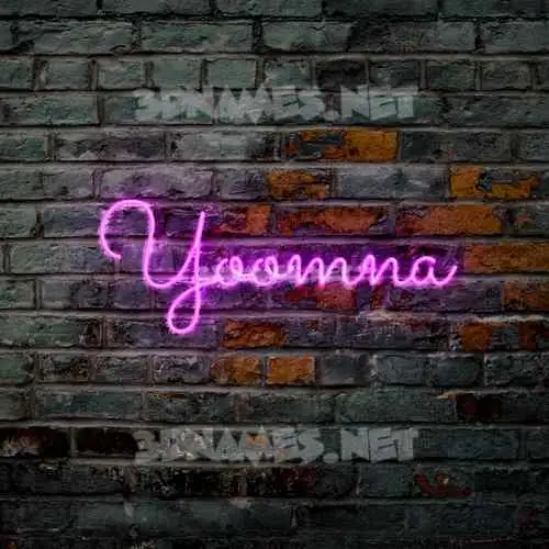 yoomna in Pink Neon style - 3D name wallpaper