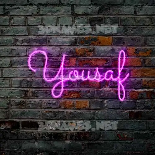 yousaf in Pink Neon style - 3D name wallpaper yousaf in Pink Neon style - 3D name wallpaper