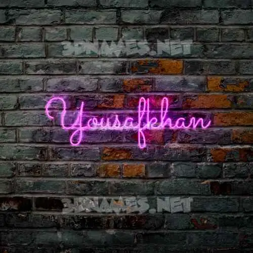 yousafkhan in Pink Neon style - 3D name wallpaper yousafkhan in Pink Neon style - 3D name wallpaper