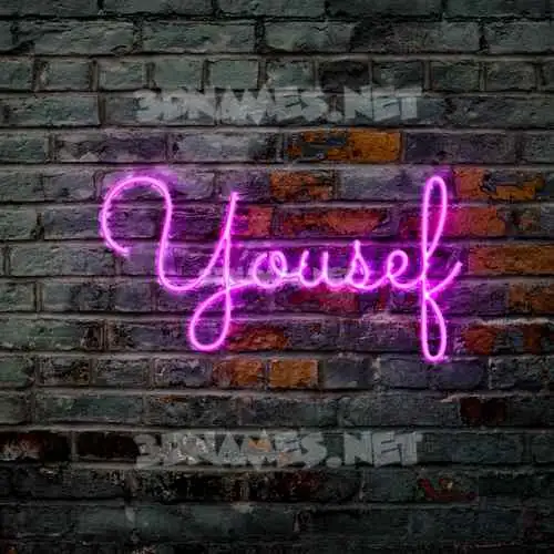 yousef in Pink Neon style - 3D name wallpaper yousef in Pink Neon style - 3D name wallpaper