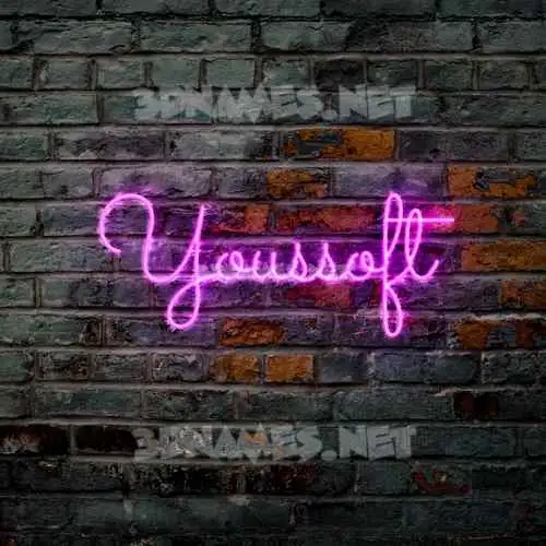 youssoft in Pink Neon style - 3D name wallpaper youssoft in Pink Neon style - 3D name wallpaper