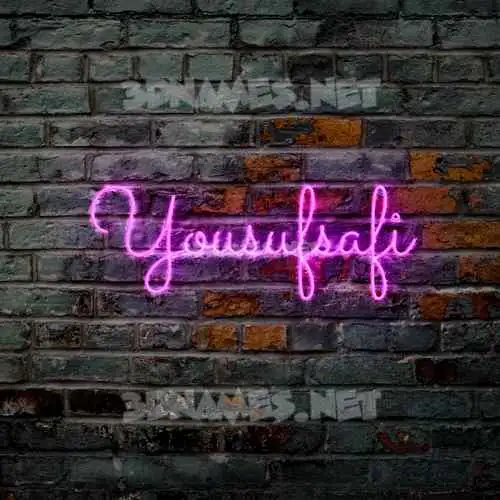yousufsafi in Pink Neon style - 3D name wallpaper
