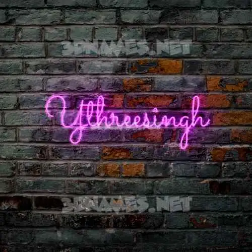 ythreesingh in Pink Neon style - 3D name wallpaper