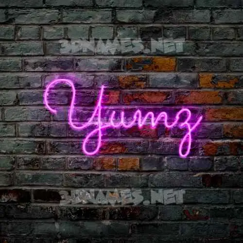 yumz in Pink Neon style - 3D name wallpaper