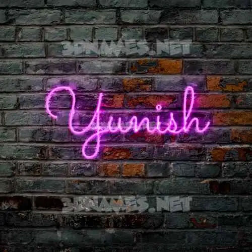 yunish in Pink Neon style - 3D name wallpaper