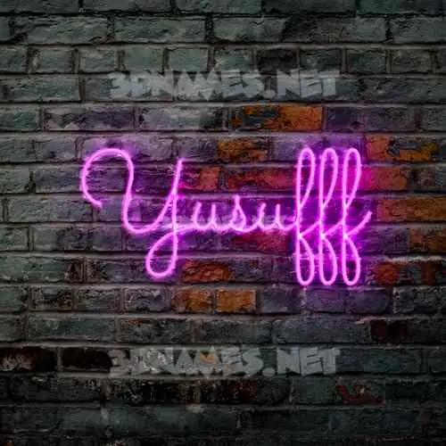 yusufff in Pink Neon style - 3D name wallpaper