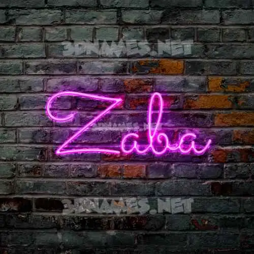 zaba in Pink Neon style - 3D name wallpaper