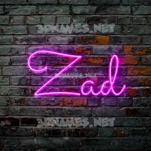 zad in Pink Neon style - 3D name wallpaper zad in Pink Neon style - 3D name wallpaper