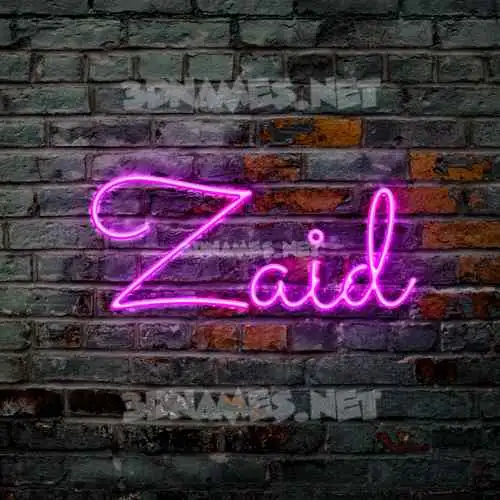 zaid in Pink Neon style - 3D name wallpaper