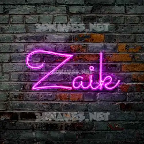 zaik in Pink Neon style - 3D name wallpaper zaik in Pink Neon style - 3D name wallpaper