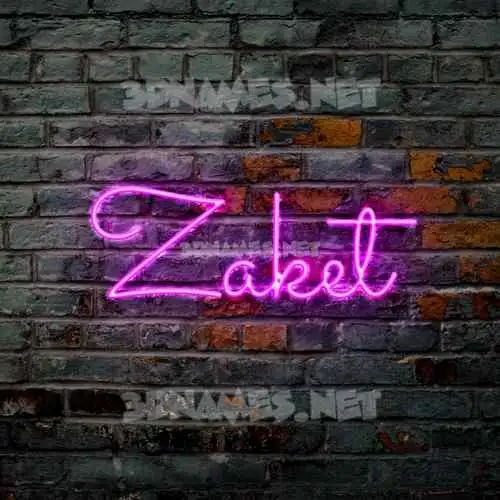 zaket in Pink Neon style - 3D name wallpaper zaket in Pink Neon style - 3D name wallpaper