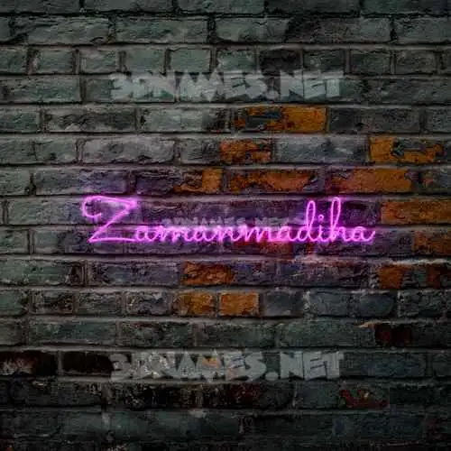 zamanmadiha in Pink Neon style - 3D name wallpaper
