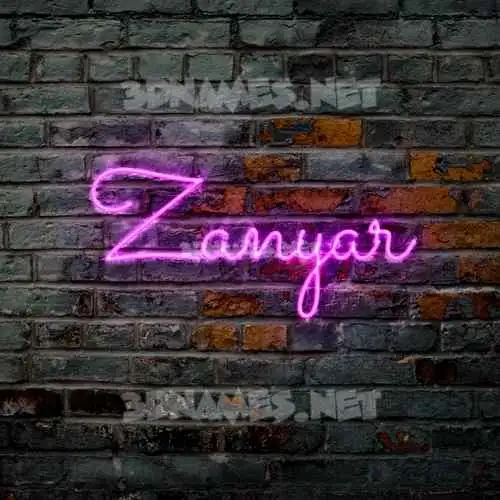 zanyar in Pink Neon style - 3D name wallpaper