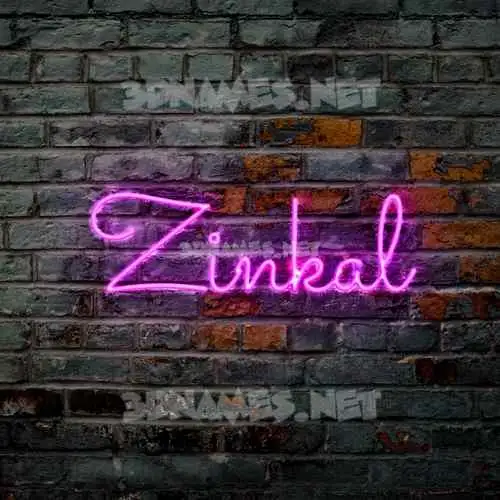 zinkal in Pink Neon style - 3D name wallpaper