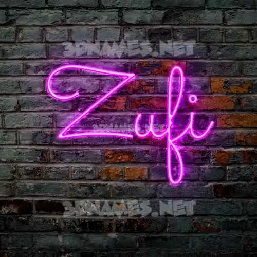 zufi in Pink Neon style - 3D name wallpaper