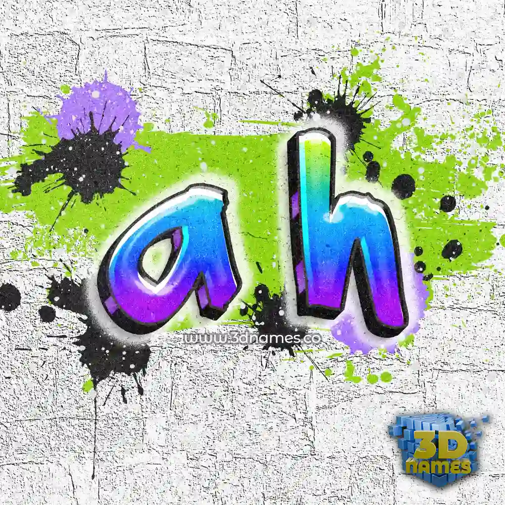 a h in Graffiti Grunge style - 3D name wallpaper a h in Graffiti Grunge style - 3D name wallpaper