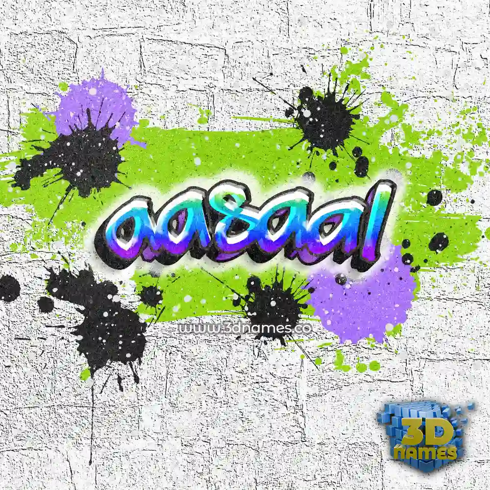 aasaal in Graffiti Grunge style - 3D name wallpaper