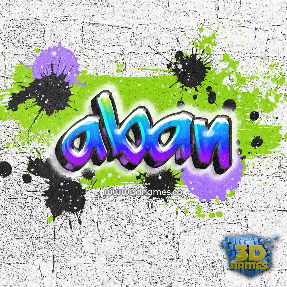 aban in Graffiti Grunge style - 3D name wallpaper