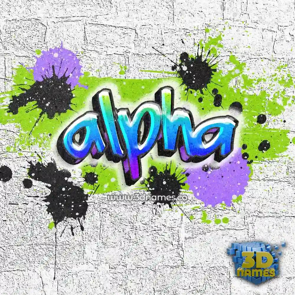 alpha in Graffiti Grunge style - 3D name wallpaper