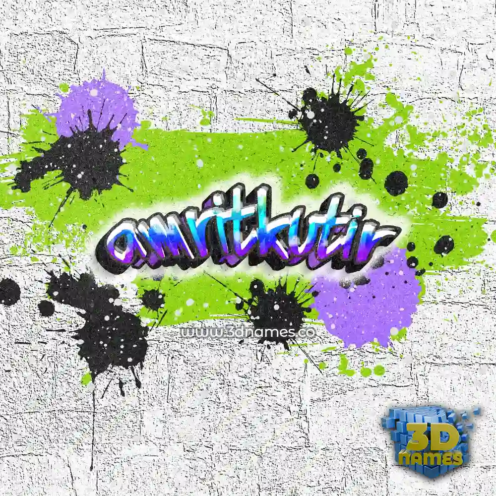 amritkutir in Graffiti Grunge style - 3D name wallpaper