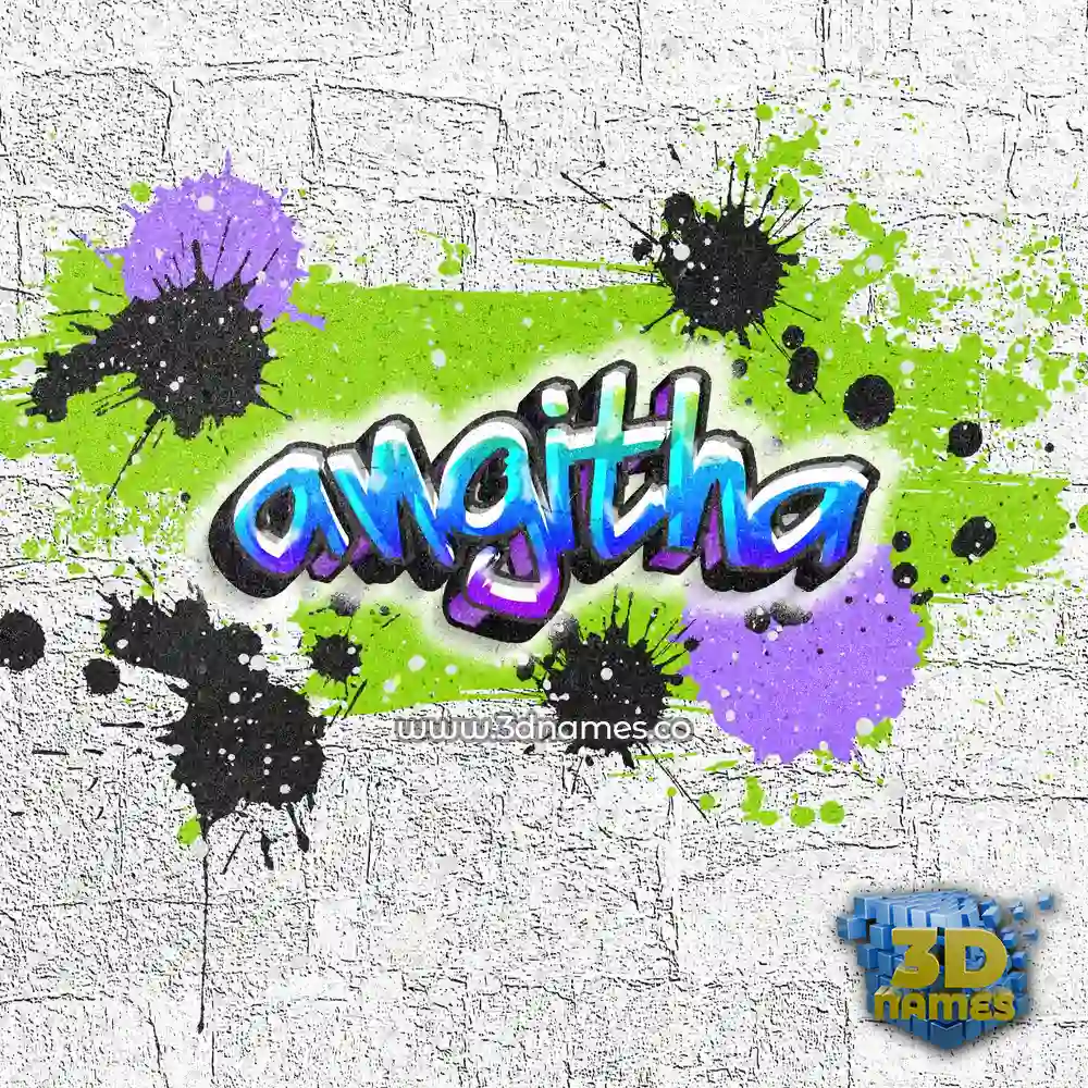 angitha in Graffiti Grunge style - 3D name wallpaper