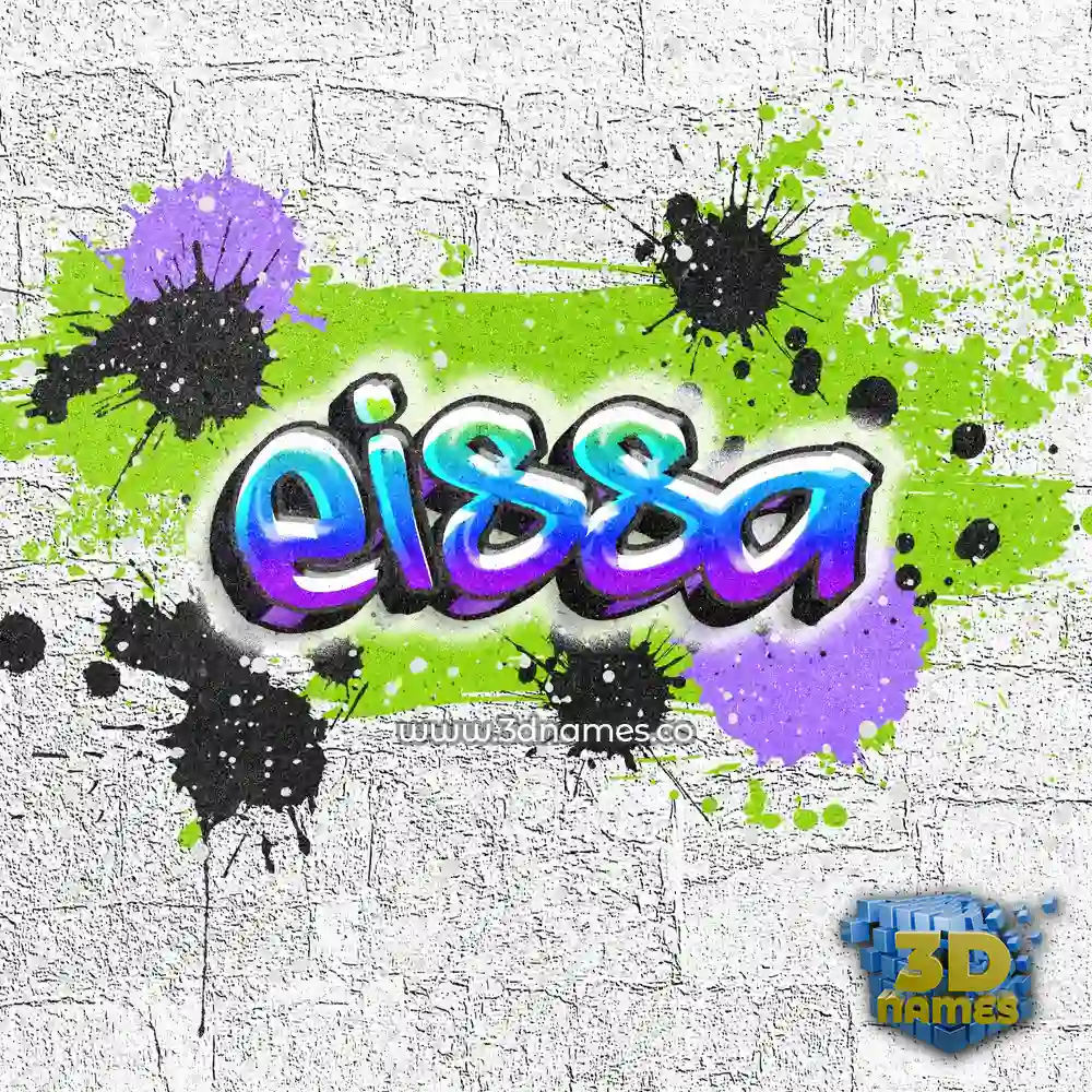 eissa in Graffiti Grunge style - 3D name wallpaper