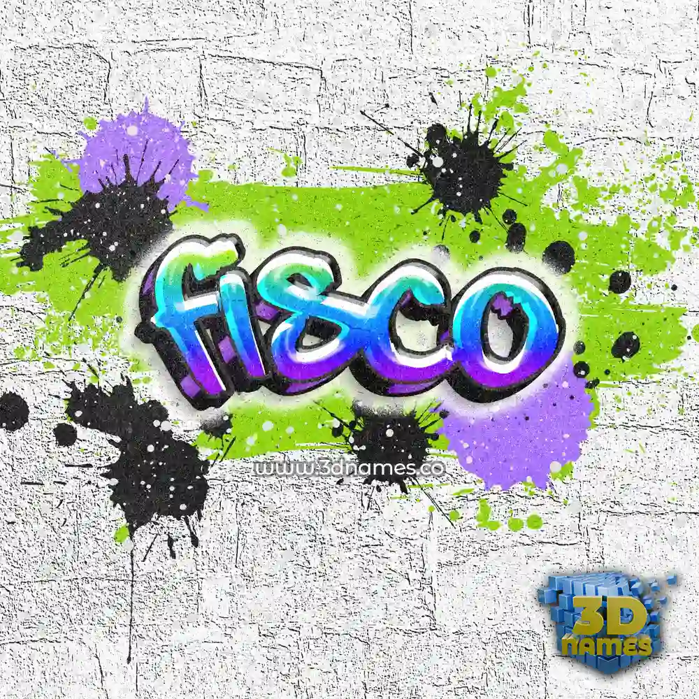 fisco in Graffiti Grunge style - 3D name wallpaper