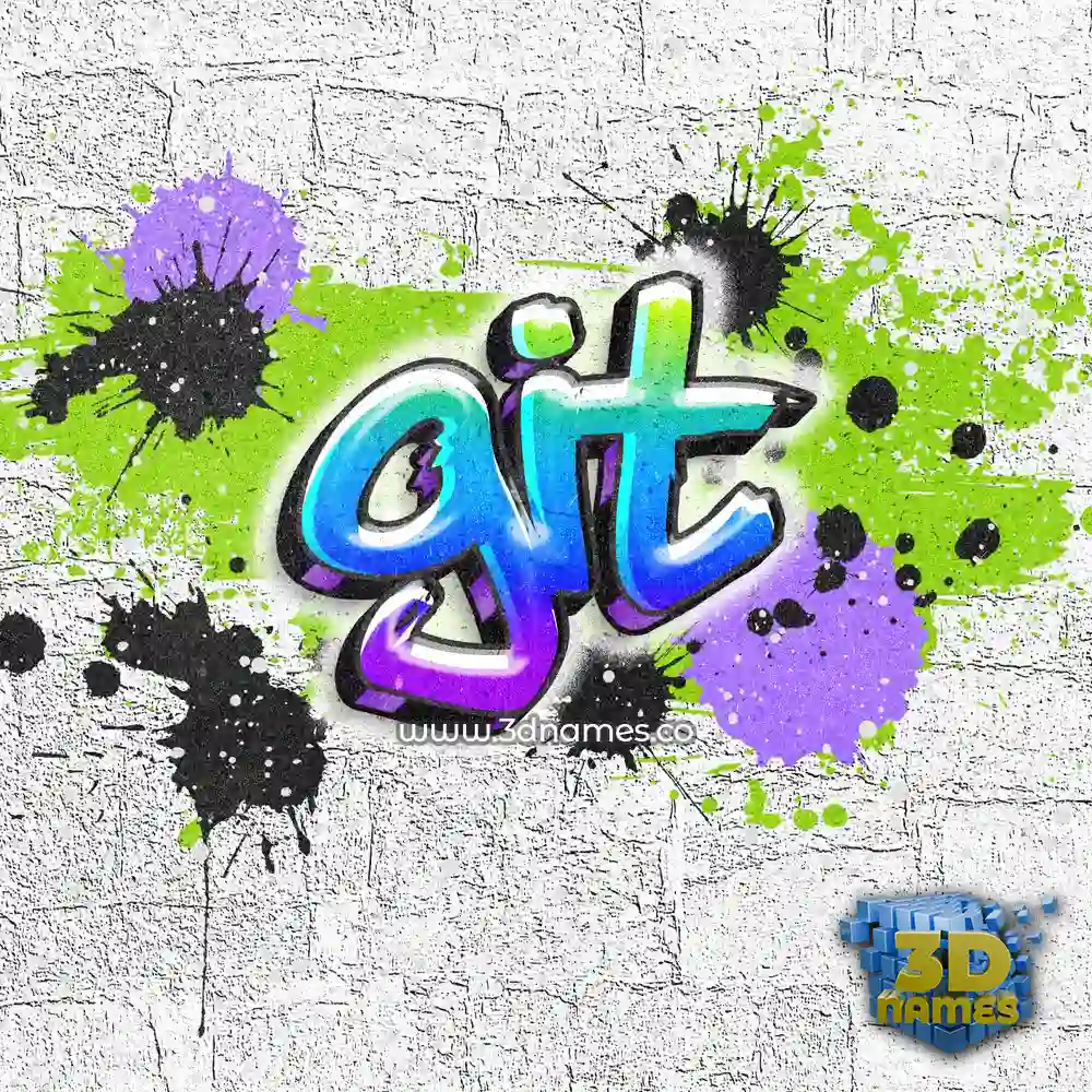 git in Graffiti Grunge style - 3D name wallpaper
