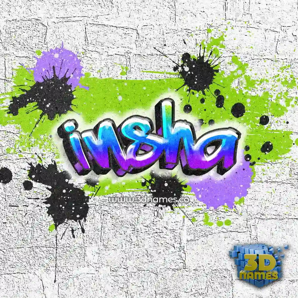insha in Graffiti Grunge style - 3D name wallpaper